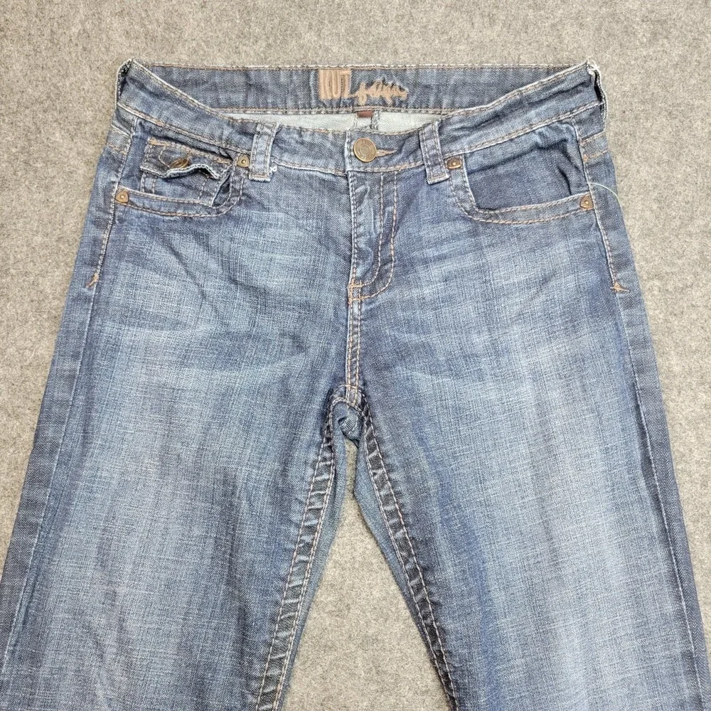 Kut From The Kloth Jeans Womens 8 Medium Wash Bootcut Embroidered Stretch Y2K - Picture 5 of 14